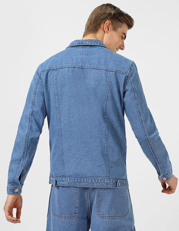Urbano Fashion Men's Regular Fit Washed Full Sleeve Denim Jacket - Image 3